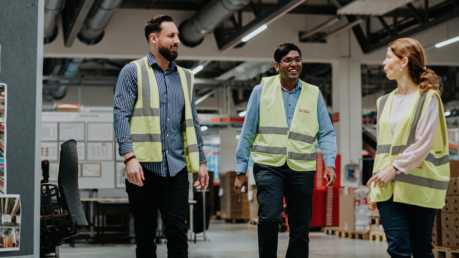 Logistics Warehouse Team Walking