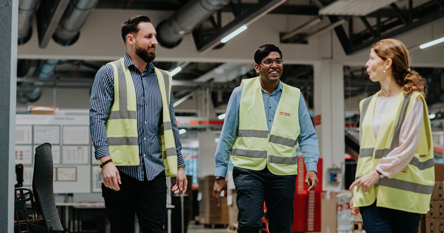 Logistics Warehouse Team Walking