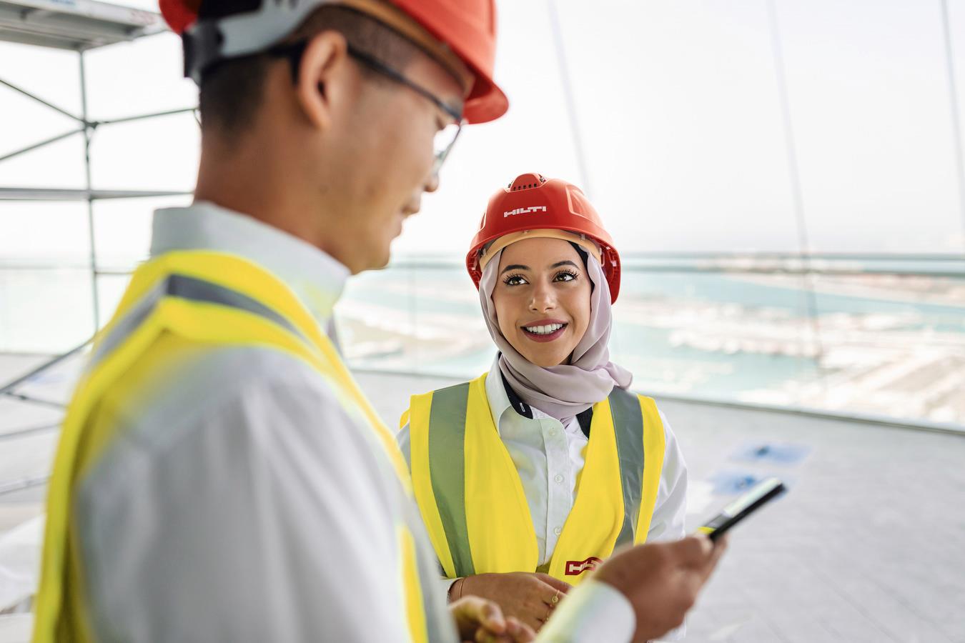 Two Hilti Account Managers on a construction site in Dubai
