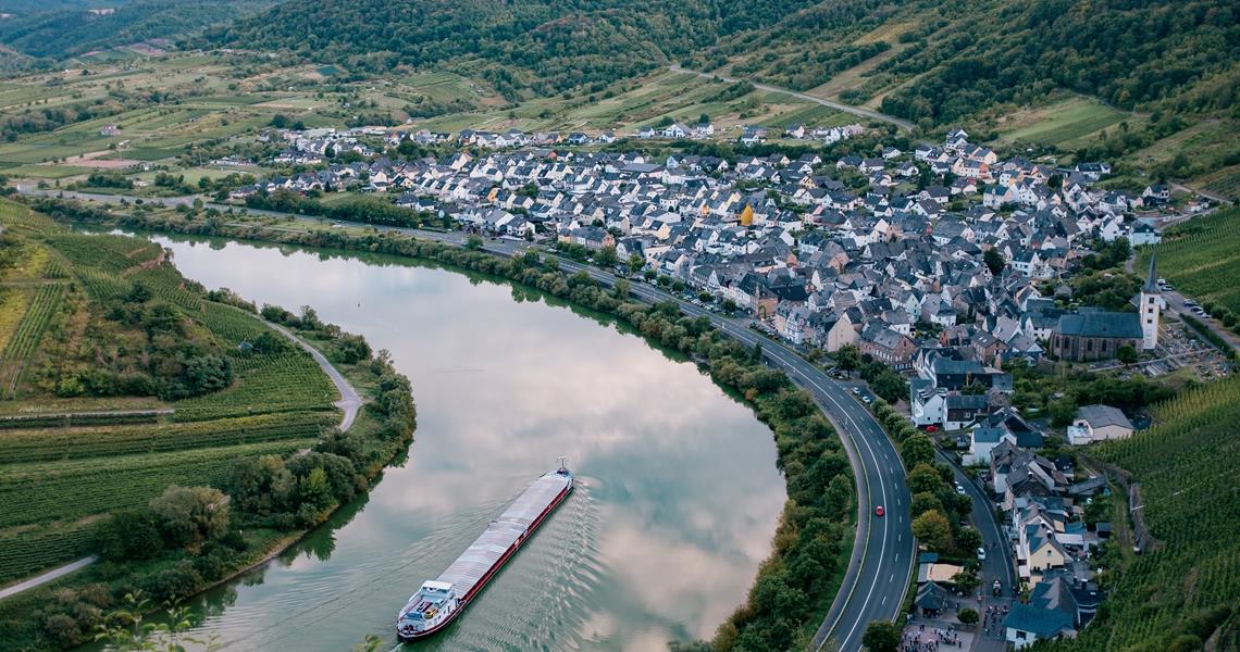 Aerial View Wine Village Bremm Calmont Moselle River Rhineland Palatinate