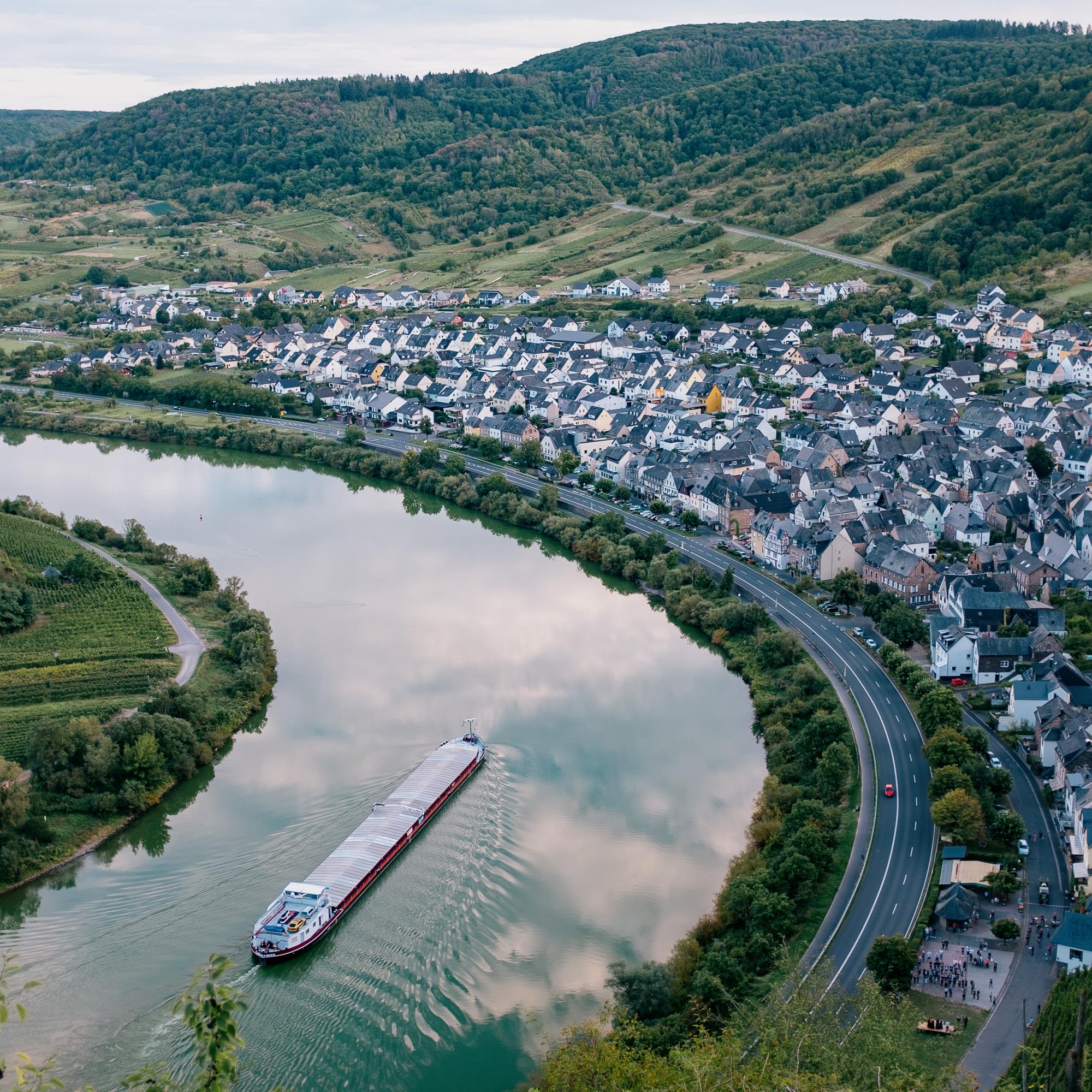 Aerial View Wine Village Bremm Calmont Moselle River Rhineland Palatinate
