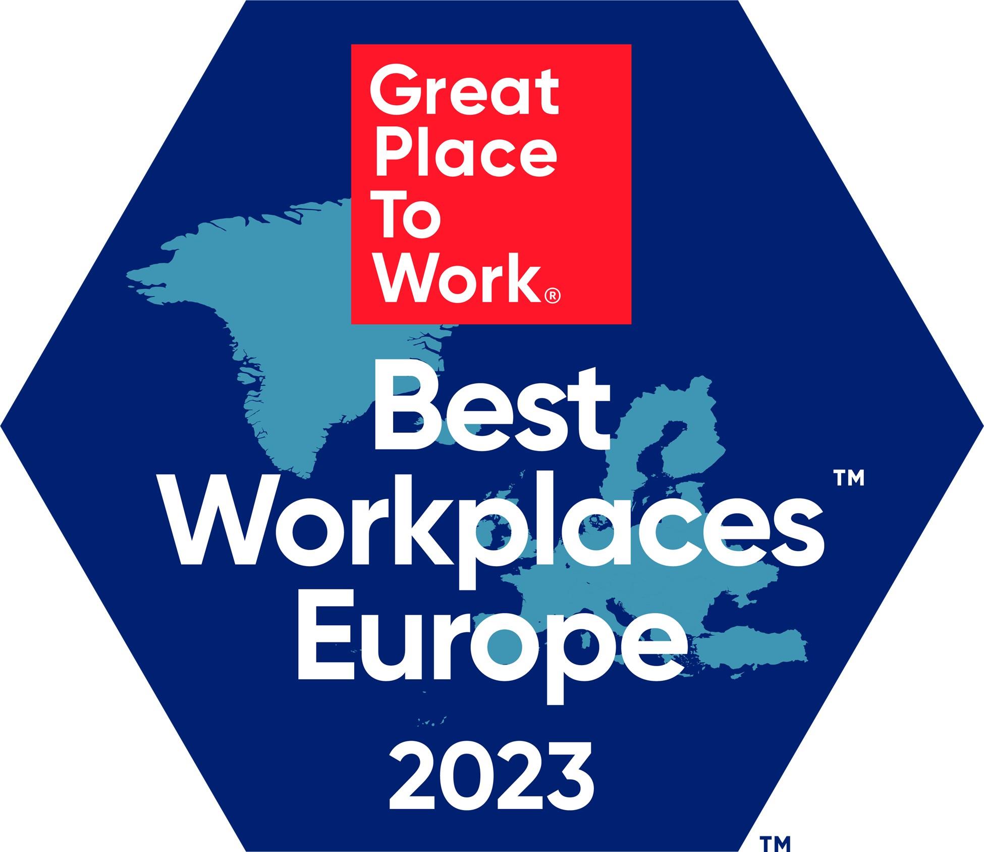 Best Workplaces Europe 2023 Certificate